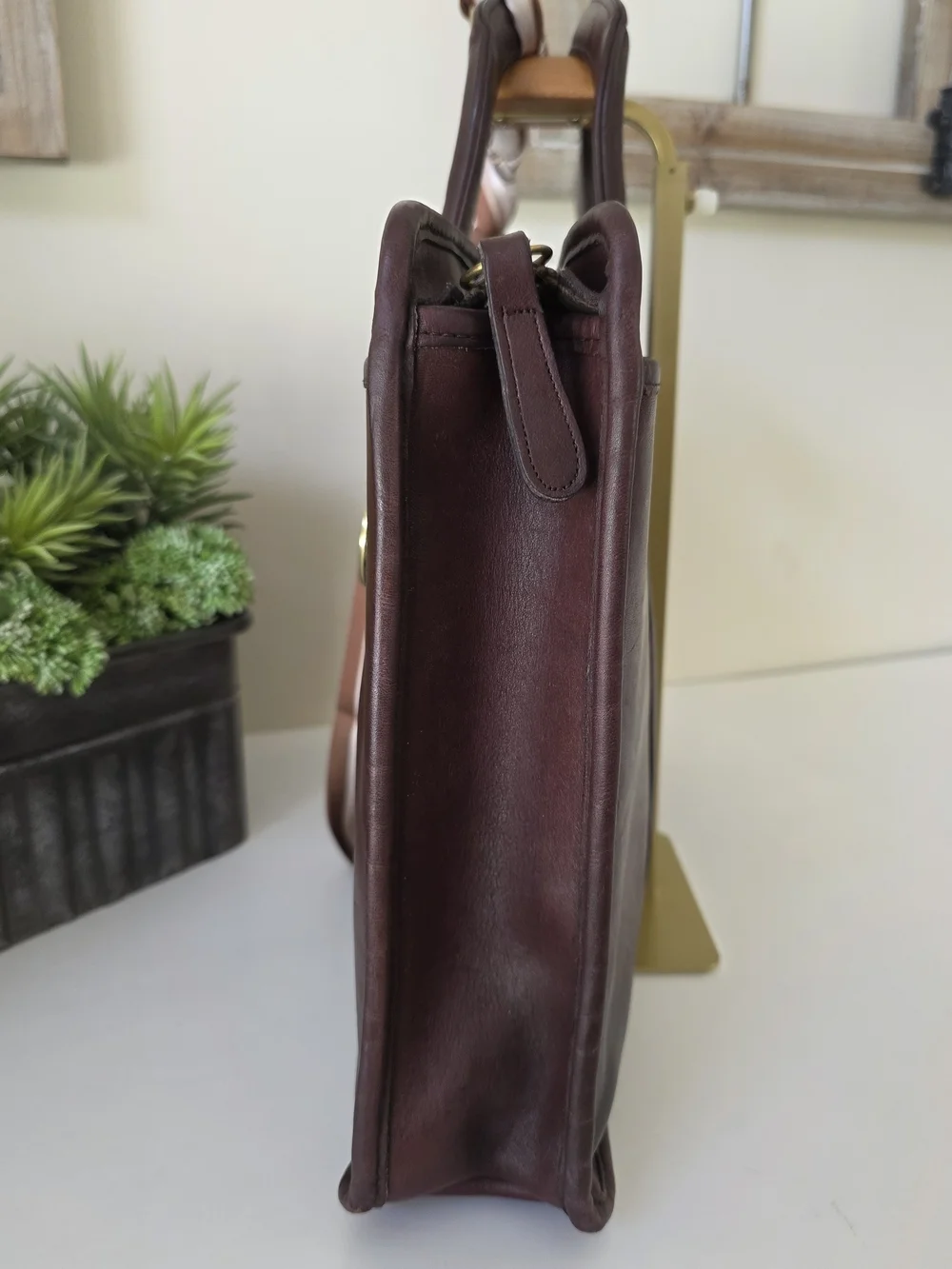 Vintage Coach Embassy Briefcase NYC Burgandy Glove Tanned Leather